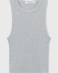 PerfectWhiteTee Gigi High Neck Cropped Ribbed Tank Heather Grey
