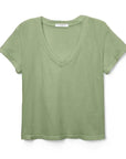 Perfectwhitetee Hendrix Short Sleeve V Neck Aloe