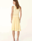 Rowie Tessa Silk Midi Skirt Lemon