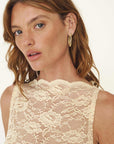 Rowie Tonya Rose Lace Tank Butter Creme