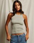 Perfectwhitetee Kravitz Fine Rib Tank Heather Grey