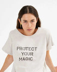 Rabens Saloner Protect Your Magic T Shirt Faded Black