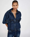Rabens Saloner Paige Denim Shirt Jacket Dark Washed Indigo