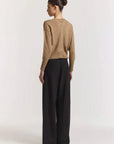 Viktoria and Woods Hart Merino Cardigan Wicker Marl