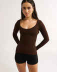 Primi Nat Scoop Long Sleeve Cocoa