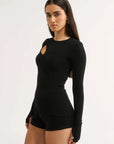 Primi Neve Cutout Long Sleeve Black