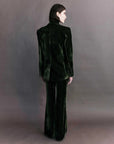 Courtney Zheng Xander Silk Velvet Corduroy Blazer Moss