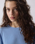 American Vintage Ypawood Long Sleeve T Shirt Blue Melange
