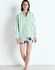 American Vintage Womens Shirt Zatybay Lagoon Stripes