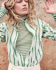 American Vintage Womens Shirt Zatybay Lagoon Stripes