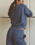 Zulu and Zephyr Fleece Sport Sweatshirt Blue Solid