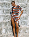 Zulu and Zephyr T Shirt Knit Dress Bold Stripe