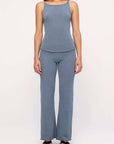 Zulu and Zephyr Textured Knit Tank Denim Blue
