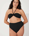 Zulu and Zephyr Black Textured Waisted Full Brief