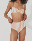 Zulu and Zephyr Chilli Stripe Textured Waisted Full Brief