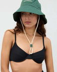 Zulu and Zephyr Logo Bucket Hat Tallow Green