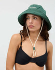Zulu and Zephyr Logo Bucket Hat Tallow Green
