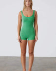 Zulu and Zephyr Stripe RIb Bralette Bodysuit Parrot Green