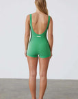 Zulu and Zephyr Stripe RIb Bralette Bodysuit Parrot Green