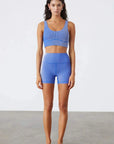 Zulu and Zephyr Stripe Rib Short Dolphin Blue