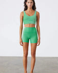 Zulu and Zephyr Stripe Rib Short Parrot Green
