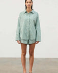 Zulu and Zephyr Cotton Shirt Tallow Pin Stripe