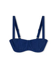 Zulu and Zephyr Ocean Blue Textured Balconette Bra Cup