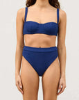 Zulu and Zephyr Ocean Blue Textured Balconette Bra Cup