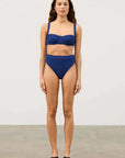 Zulu and Zephyr Ocean Blue Textured Balconette Bra Cup