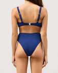Zulu and Zephyr Ocean Blue Textured Balconette Bra Cup