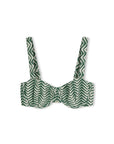Zulu and Zephyr Balconette Bra Green Zig Zag