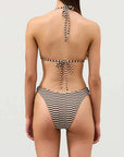 Zulu and Zephyr Halter Top Cocoa Grid