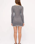 Zulu and Zephyr Knit Mini Dress Blue Pin Stripe