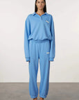 Zulu and Zephyr Collared Sport Sweatshirt Ocean Blue