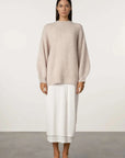 Zulu and Zephyr Boucle Knit Wool Blend Jumper Stone