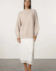Zulu and Zephyr Boucle Knit Wool Blend Jumper Stone