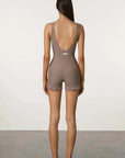Zulu and Zephyr Waffle Panelled Bodysuit Carob