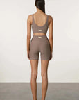 Zulu and Zephyr Waffle Crop Top Carob