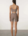 Zulu and Zephyr Waffle Crop Top Carob