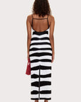 Zulu and Zephyr Textured Knit Dress Black Stripe