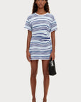 Zulu and Zephyr T Shirt Knit Dress Blue Stripe