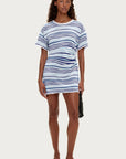 Zulu and Zephyr T Shirt Knit Dress Blue Stripe