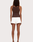 Zulu and Zephyr Textured Knit Tank Chocolate