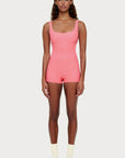 Zulu and Zephyr Waffle 2 Inch Bodysuit Pink