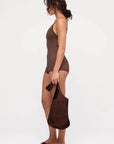 Zulu and Zephyr Raffia Bucket Bag Walnut