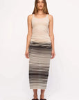 Zulu and Zephyr Ramie Cotton Knit Skirt Dress Ombre Stripe