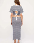 Zulu and Zephyr Knit Tie Tee Blue Pin Stripe