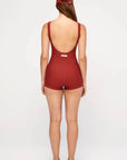 Zulu and Zephyr 2 Inch Bodysuit Red Waffle