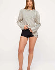 Zulu and Zephyr Jersey Long Sleeve Top Black Stripe