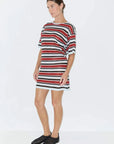 Zulu and Zephyr T Shirt Knit Dress Bold Stripe